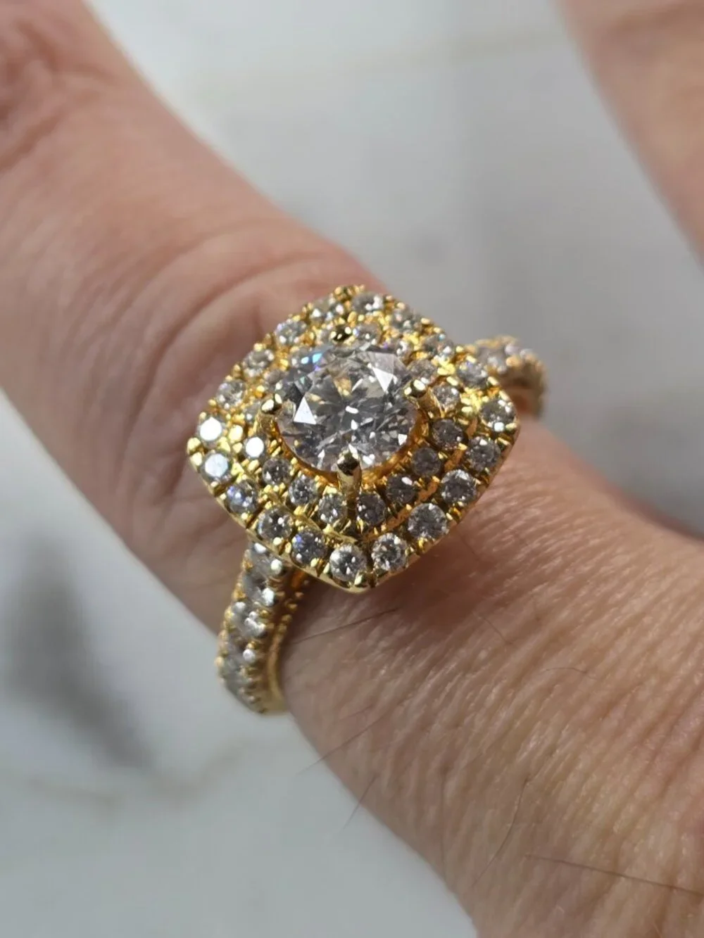 Womens Vintage Estate 18K Yellow Gold Diamond Engagement Ring 6.6g #E5589